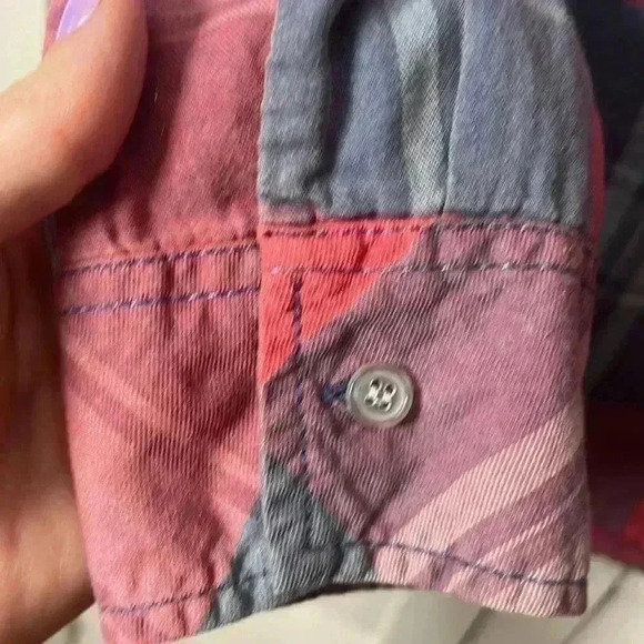 Dizzy Lizzy Long Sleeve Plaid 100% Cotton Button Down Top Size Small - Picture 4 of 7